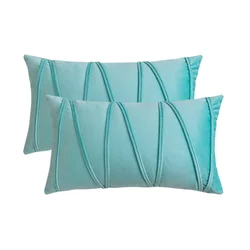 Inyahome Decorative Plush Velvet Throw Pillow Covers Sofa Accent Couch Pillows for Bed Living Room Square Pillow Cases For Couch