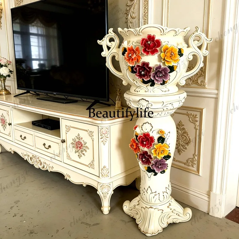A95 living room European Roman column ceramic vase ornament home decoration hotel lobby floor