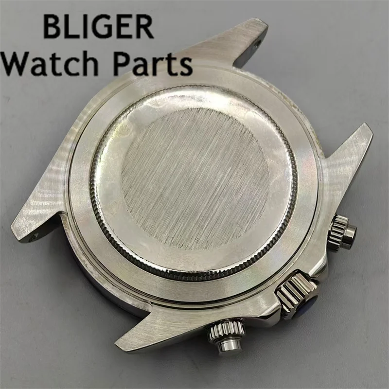 BLIGER 39mm argento oro rosa oro VK63 cassa vetro zaffiro cornice fissa Fit VK63 VK64 movimento al quarzo parti di ricambio dell'orologio