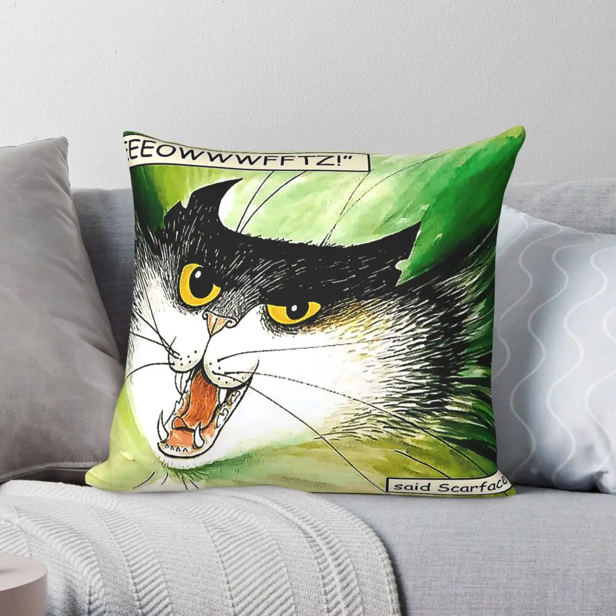 Scarface Claw Hairy Maclary Square Pillowcase Polyester Linen Velvet Pattern Decorative Pillow Case Sofa Seater Cushion Cover