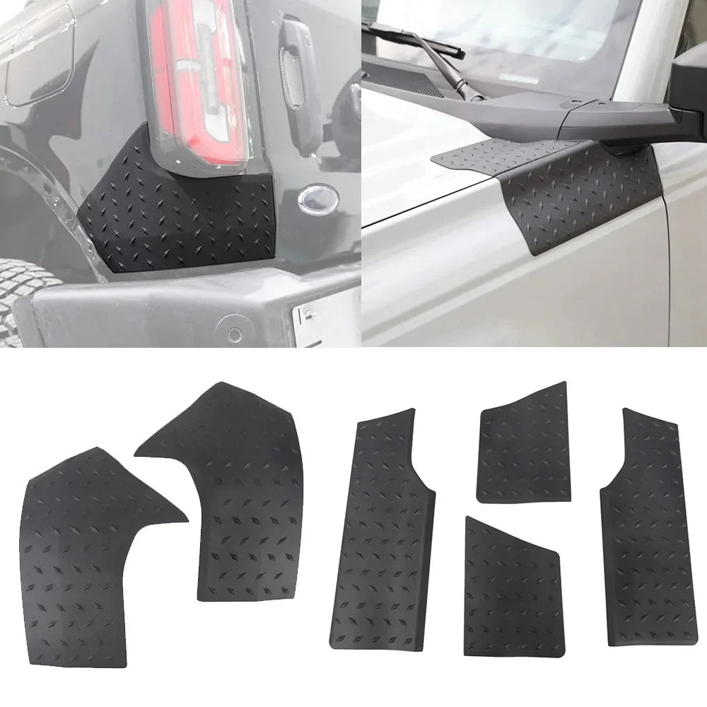 

Cowl Body Armor ABS Car A-Pillar Guard + Rear Corner Edge Protector For Ford Bronco Accessories 2021 2022 2023
