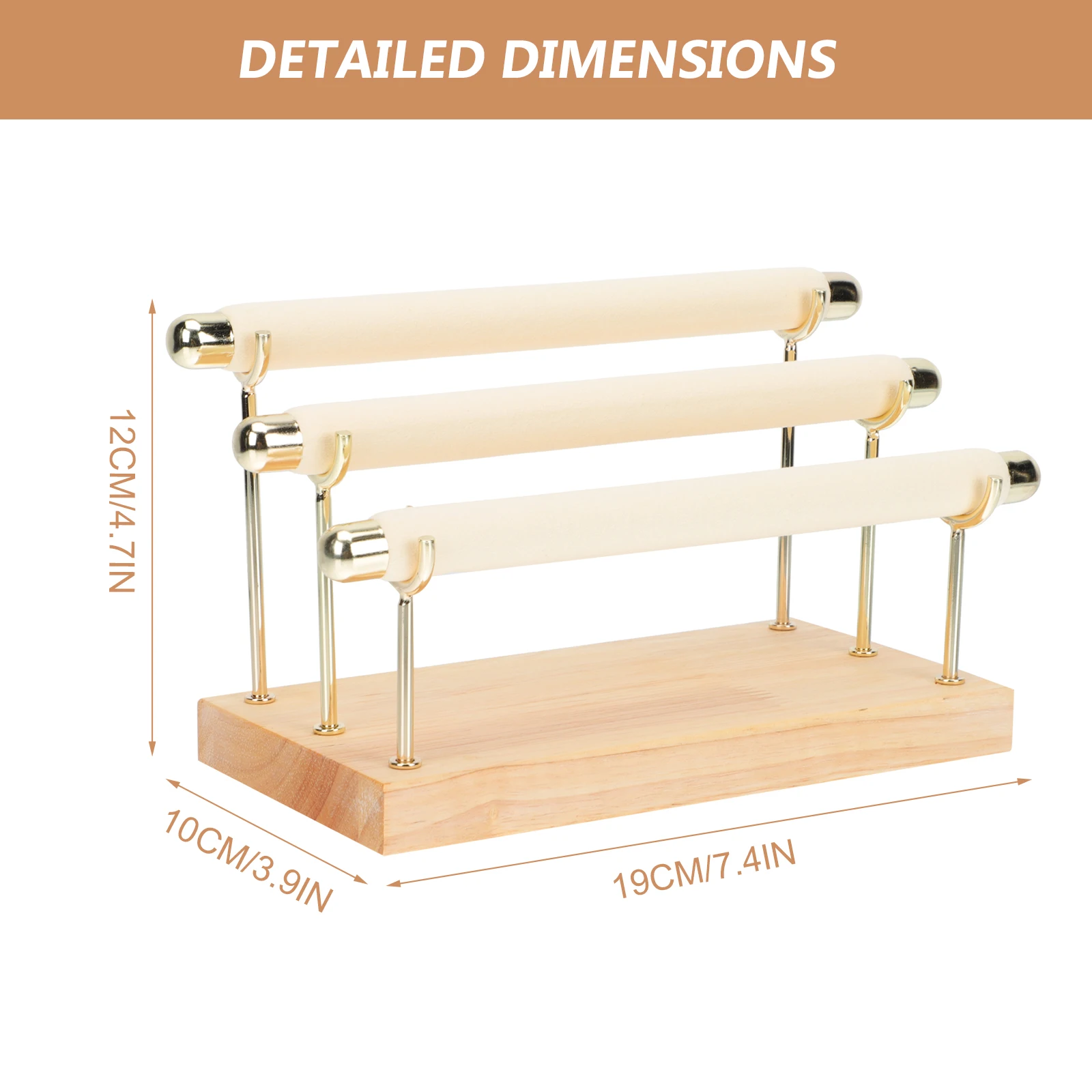 

1pc Solid Wood Detachable Holder Jewelry Durable Finger Storage Holder Display Rack Display Rack
