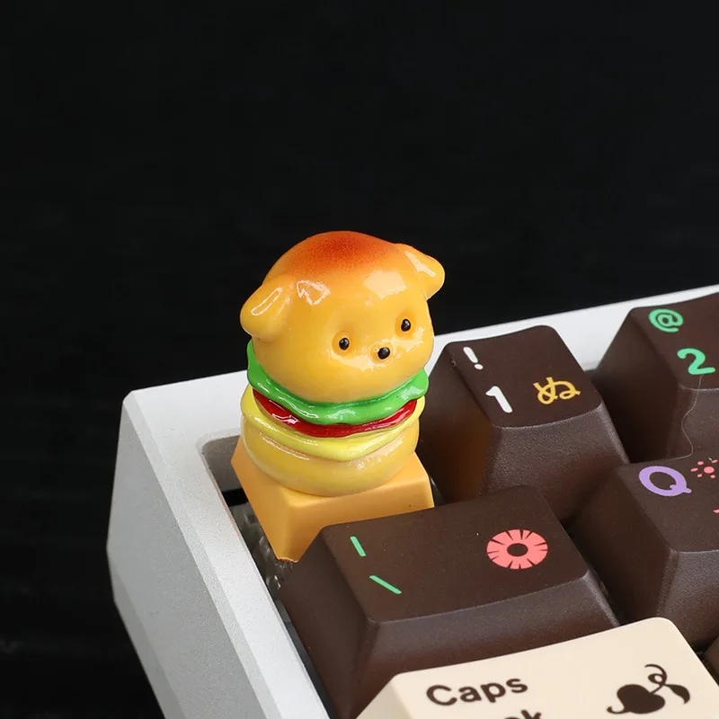 Cute keycap mechanical keyboard personality customization single puppy burger
