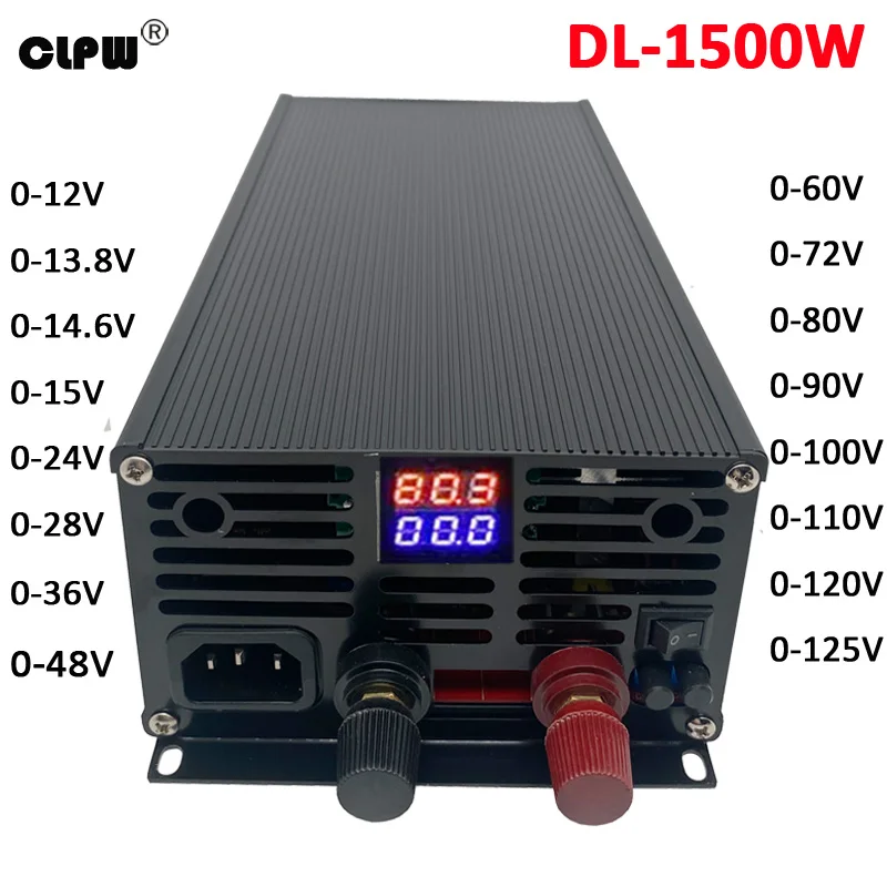 Adjustable 1500W Switching Power Supply 0-12V 13.8V 24V 28V 36V 48V 60V 72V 80V Digital Display Voltage Current Regulated SMPS