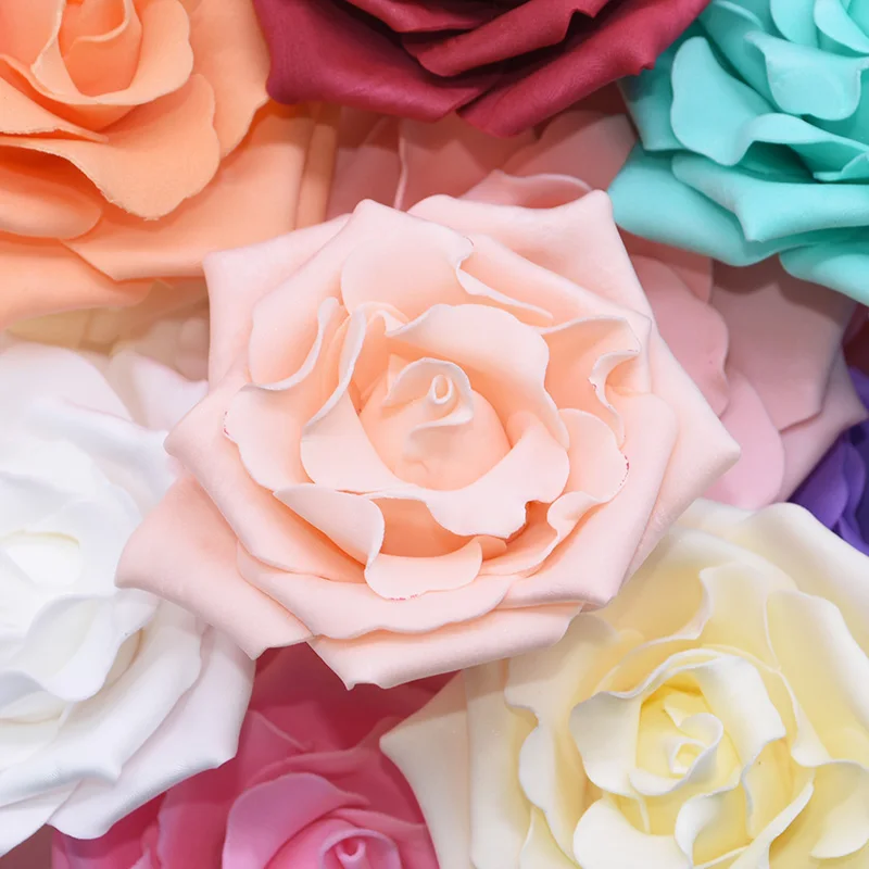 

10cm Artificial Rose Flower Big PE Foam Rose Head Decorative Flowers Wedding Decor Bridal Accessories DIY Craft Gift Box Wreath