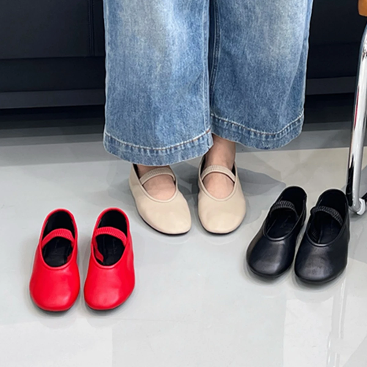 

Maxdutti Minimalist French Soft Strap Mary Jane Shoes Women Color Red Fashion Ladies Elegant Soft Sheepskin Flat Shoes