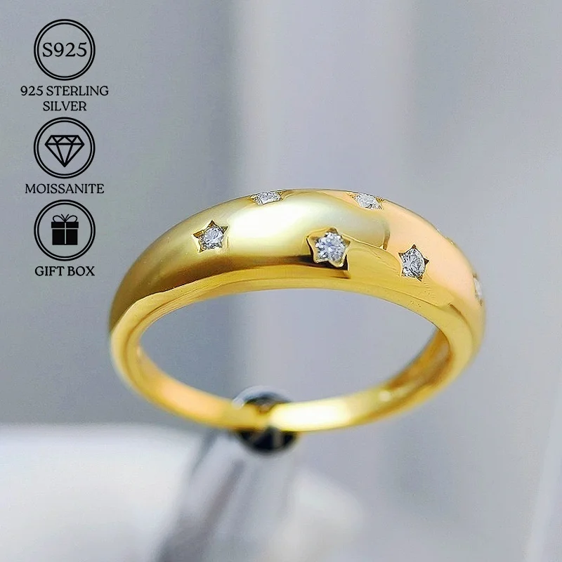 1PC 925 Silver S Moissanite Engagement Ring, A Fashionable Jewelry Gift, Gives Your Beloved An Unforgettable Engagement.