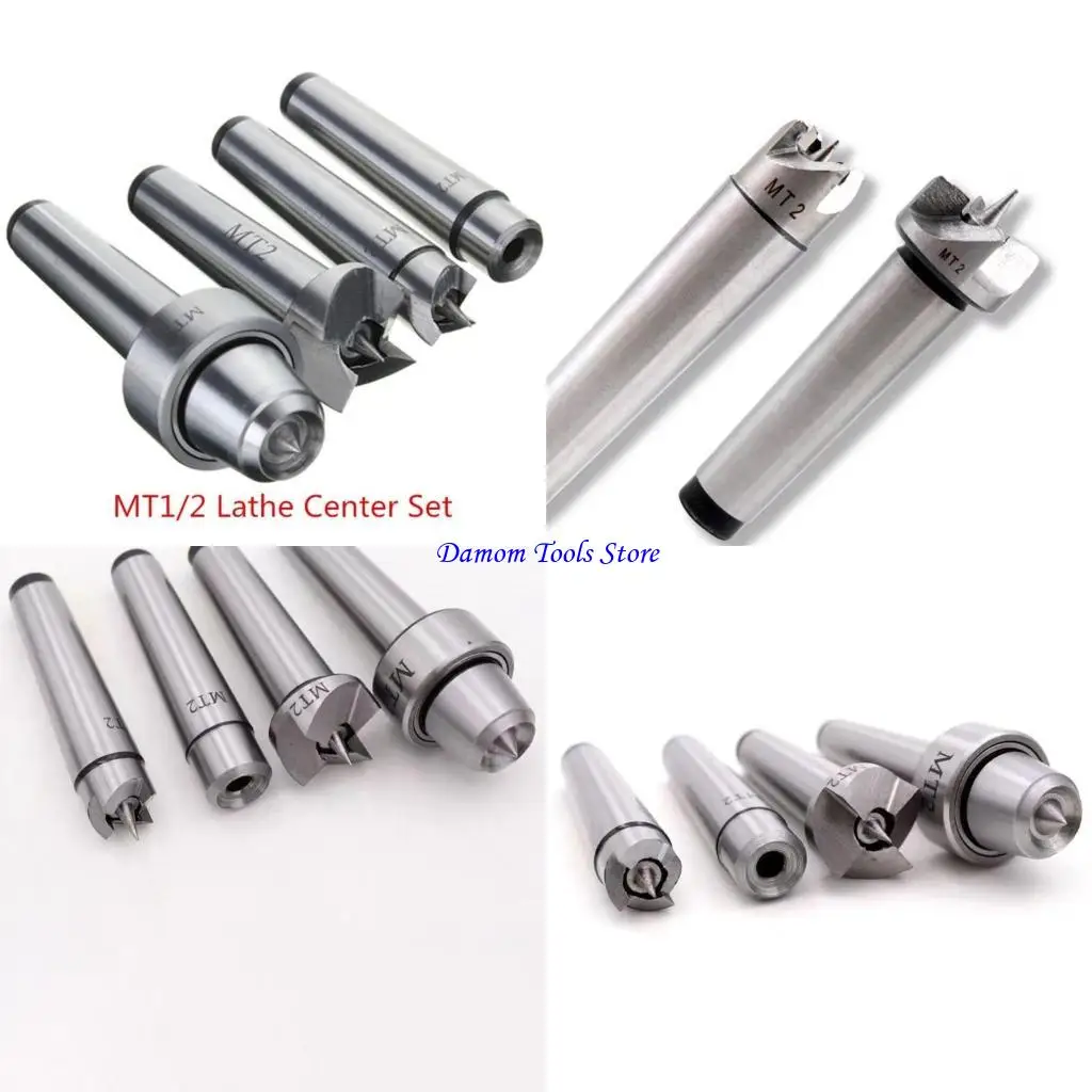 57BE 4Pcs MT2 Spur Live Center Set Taper Tool Lathe Turning Tool For Wood