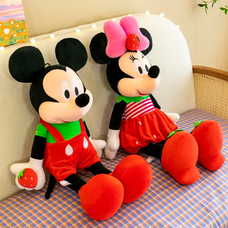 Disney-peluches de Mickey y Minnie para niños, muñeco de peluche grande, almohada de Mickey Mouse, regalo de boda