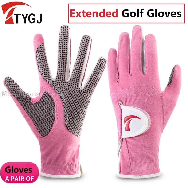 1 Pair Women Pgm Golf Gloves Professional Left And Right Hand Gloves Ladies Breathable Anti-Slip Sports Mittens Sweat Absorbent