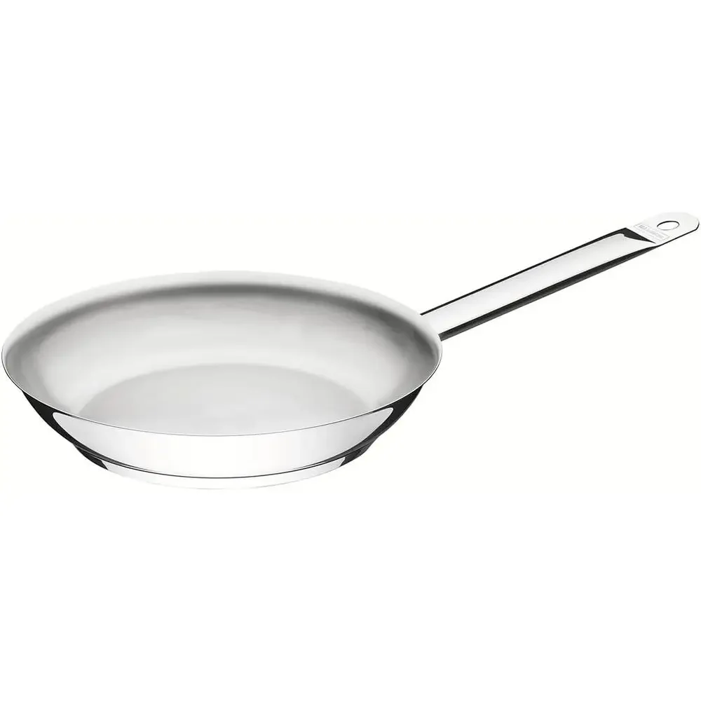 

Uncoated 30cm Stainless Steel Frying Pan, Dishwasher Safe, Compatible with All Cookers and Induction, 18/10 Grade