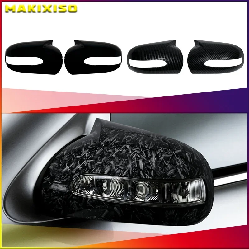 Für Mercedes-Benz E, C-Klasse W211 W203 2001-2007 Carbon Faser Auto Rückspiegel Abdeckung Kappen Shell LHD