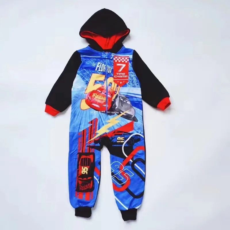 Spring Autumn Baby Rompers Boy Girl Jumpsuit Long Sleeve Cartoon Spiderman Mcqueen Cars Print Pajamas Kid Outfits Home Wear 3-7T