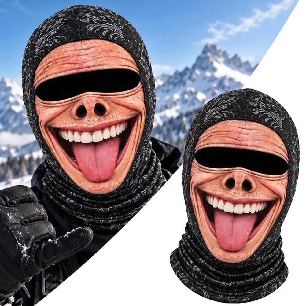 Realistic Face Balaclava – Funny Ski & Snowboard Mask for Cold Weather Adventures