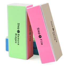 2Pcs Sponge Nail Buffers Colorful Sanding Buffing Block Grinding Polishing Nail File 4 Sided Professional Nail Manicure Tool