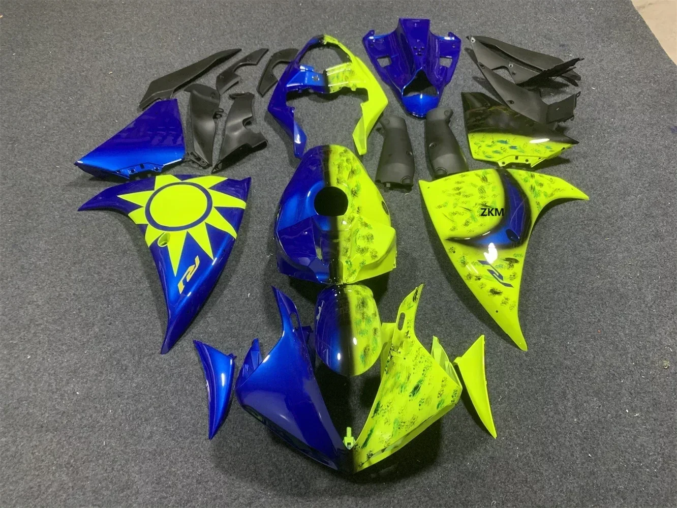 

New ABS Fairings Kits Fit For YAMAHA YZF- R1 2009 2010 2011 2012 2013 2014 09 10 11 12 13 14 Bodywork Set Yellow blue