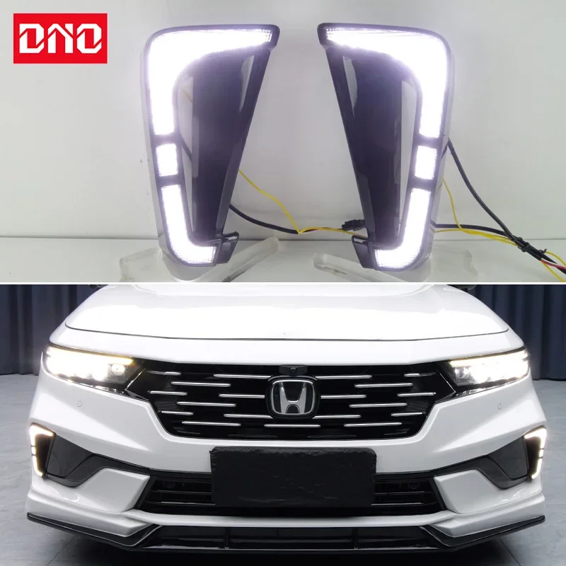 

Автомобильные светодиодные фары 12В для Honda Accord 2025: дневные ходовые огни, желтые указатели поворота, синие ночные ходовые лампы, автомобильные фары