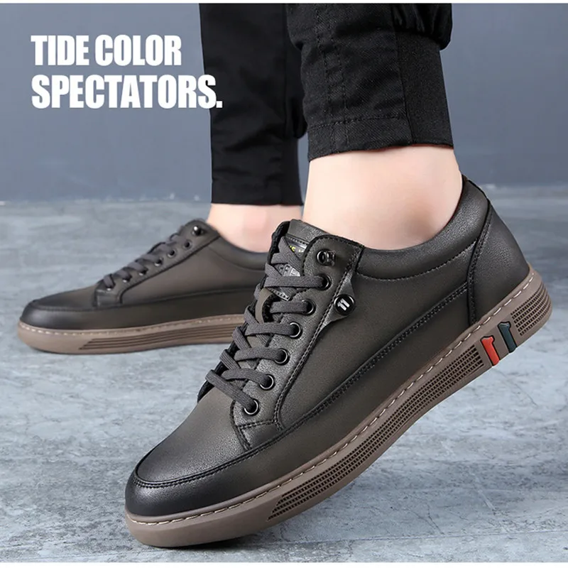 Genuine Leather Men Casual Shoes Breathable Cowhide Man Board Shoes Sapatos Masculino Chaussure Homme Zapatos Casuales Hombre