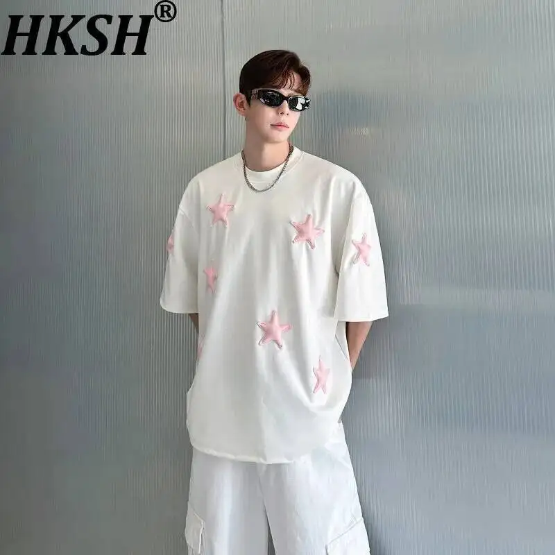 

HKSH Spring Summer New Men Tide Dark Korean Style Three-Dimensional Printed Short-Sleeved T-shirt Chic Ins Fashion Tees HK23909