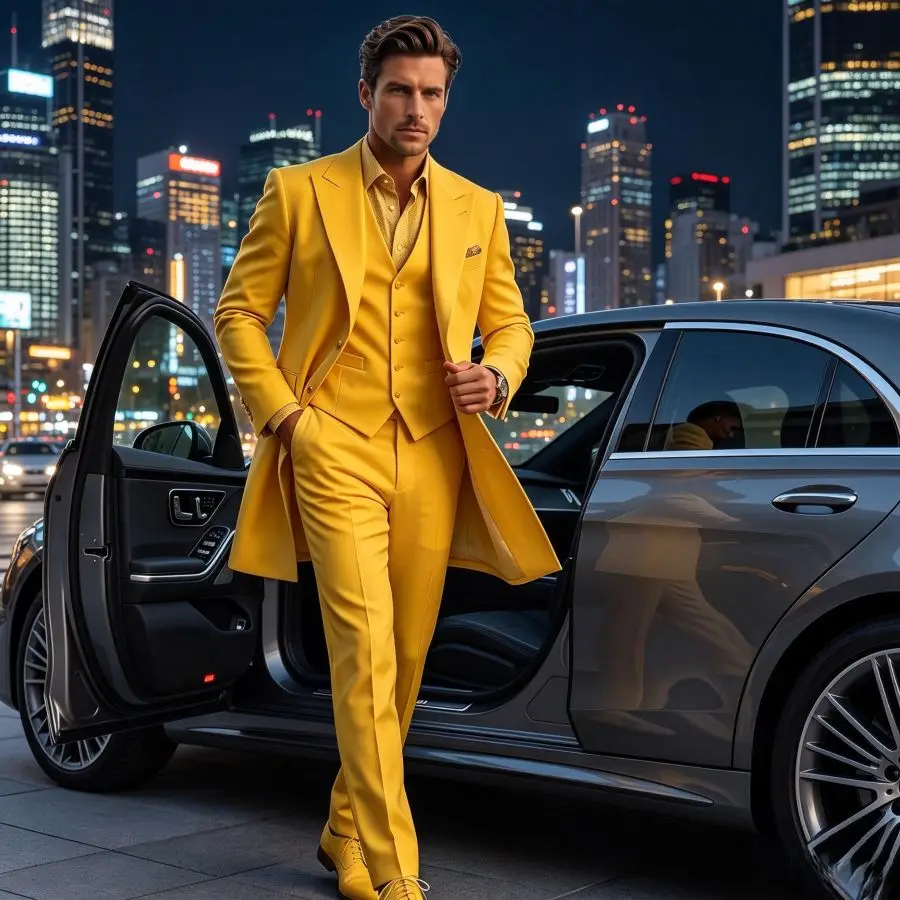 

Custom Three Pieces Long Suit for Men Wedding Groom Tuxedo Long Blazer Coat with Vest Bespoke Tailored Formal Suit Set