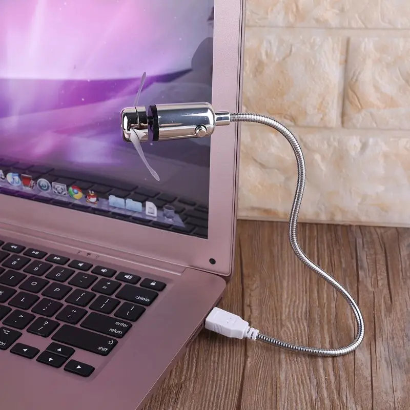 USB-Powered Portable Mobile USB Fan Mini Gooseneck Fan For Laptop Office Home Travel (1 PACK)