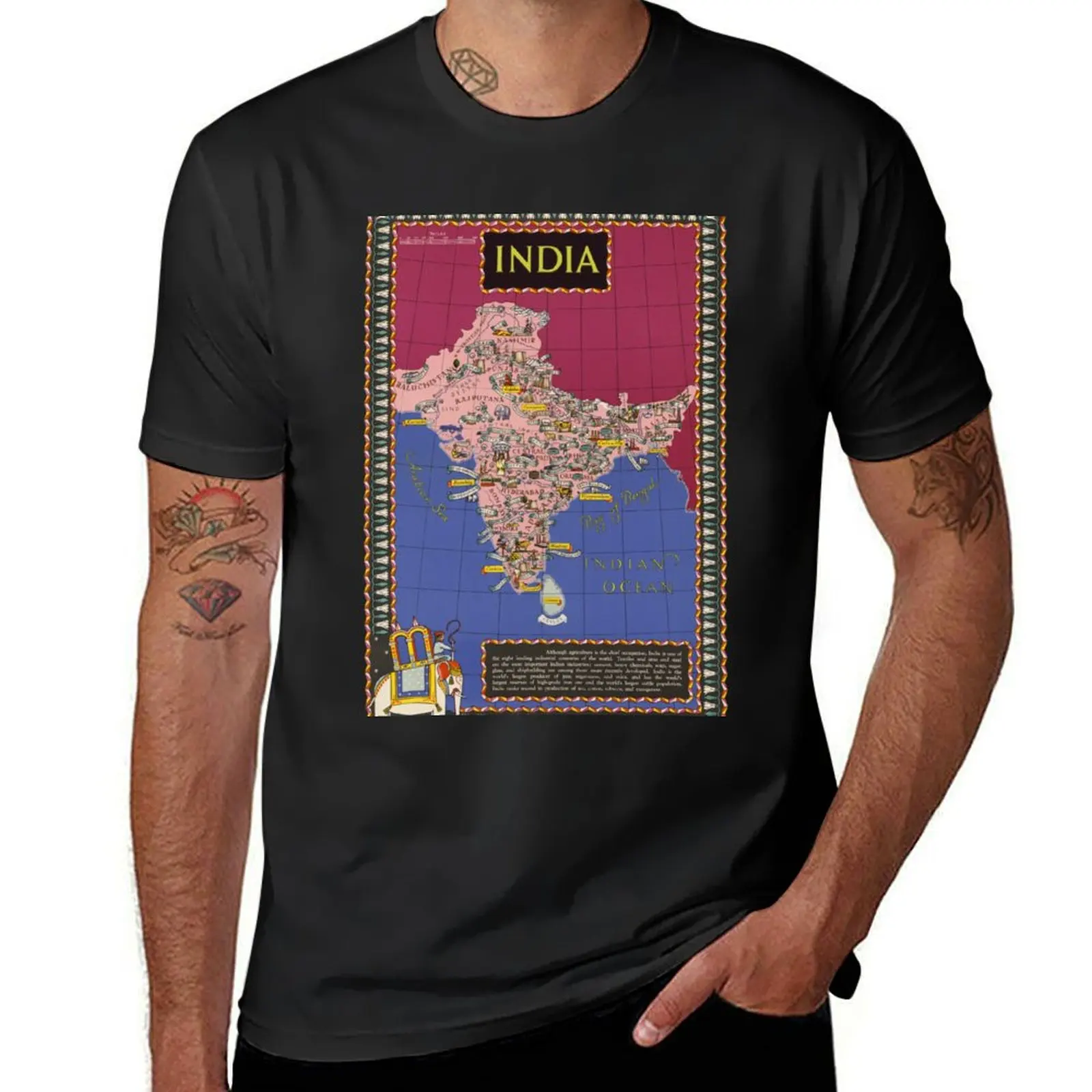 Historical Resource Map of India T-Shirt sports fans aesthetic clothes quick drying plain mens clothing