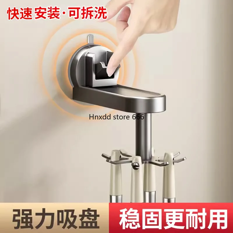 Suction cup rotating hook kitchen rack wall hanging no punching