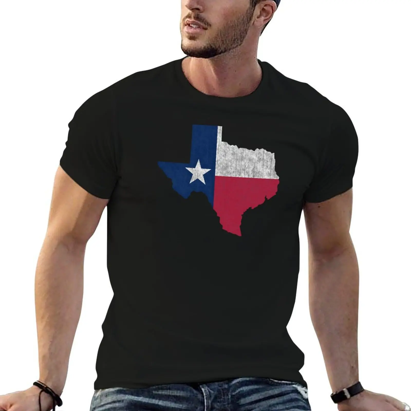 Texas Lone Star Vintage Distressed T-Shirt Blouse plus sizes summer clothes boys animal print t shirts for men pack