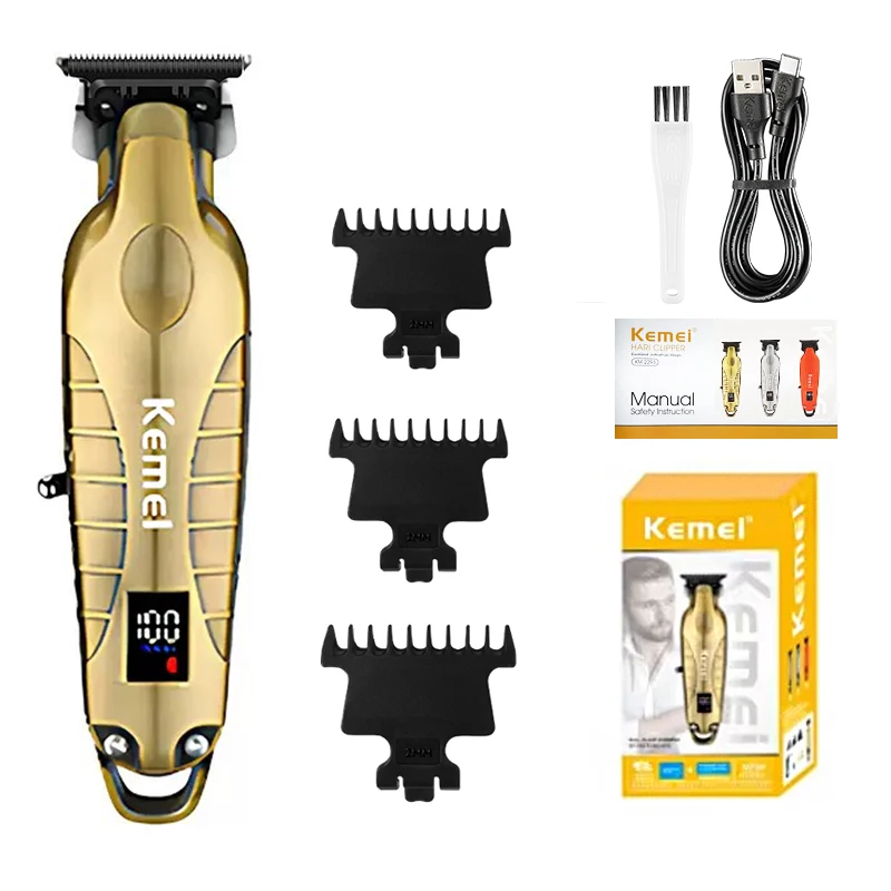 Kemei KM-2293 Originele elektrische tondeuse Oplaadbare tondeuse LCD-scherm Kapper Professionele snijmachine