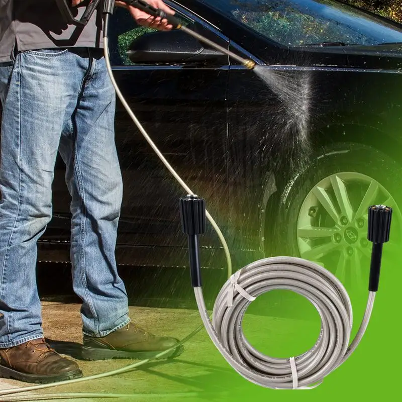 Pressure Washer Hose 25ft Pressure Washer Extension Hose 4000PSI Kink-Free Hose Electric Power Washing Hose For Outdoor Yard Car