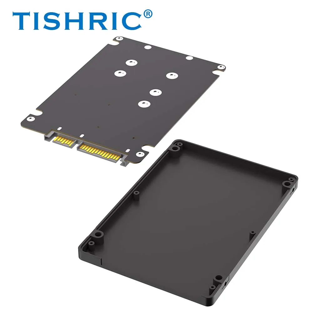 TISHRIC 2 M.2 to SATA Adapter Card Dual M.2 B Key B&M Key SSD to 2.5