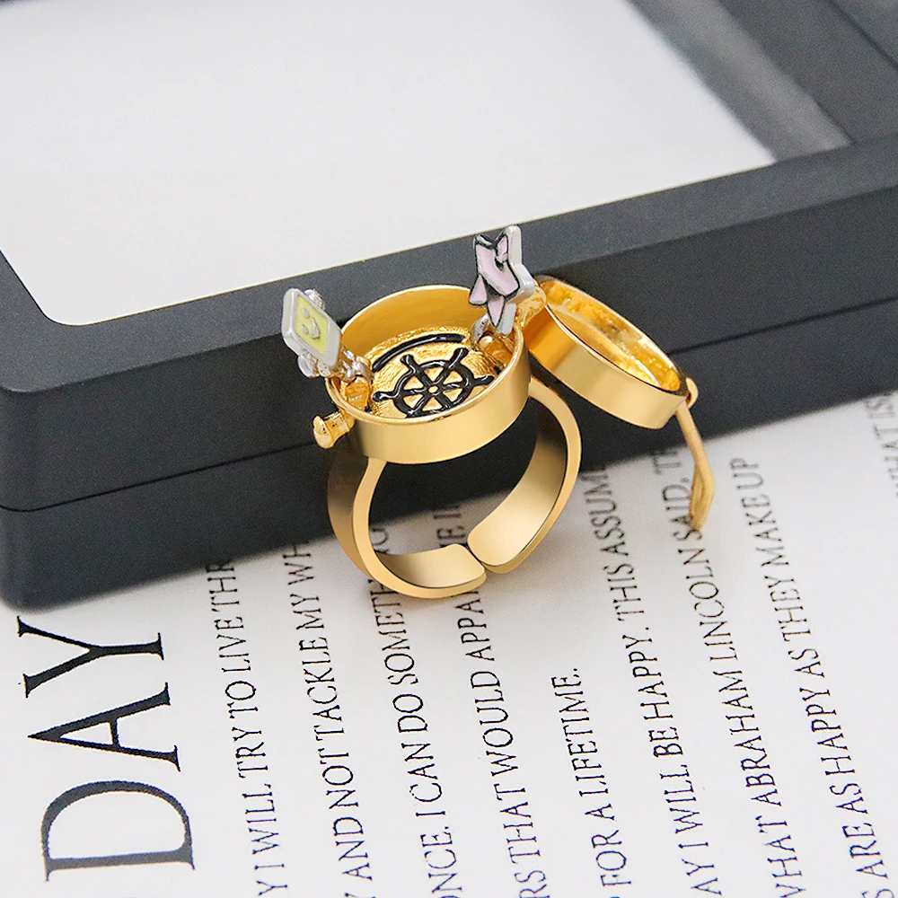 Anime BFF Best Friend Forever Ring Cute Cartoon Friendship Can Open Adjustable Rings For Friend Gifts Jewelry Accessories