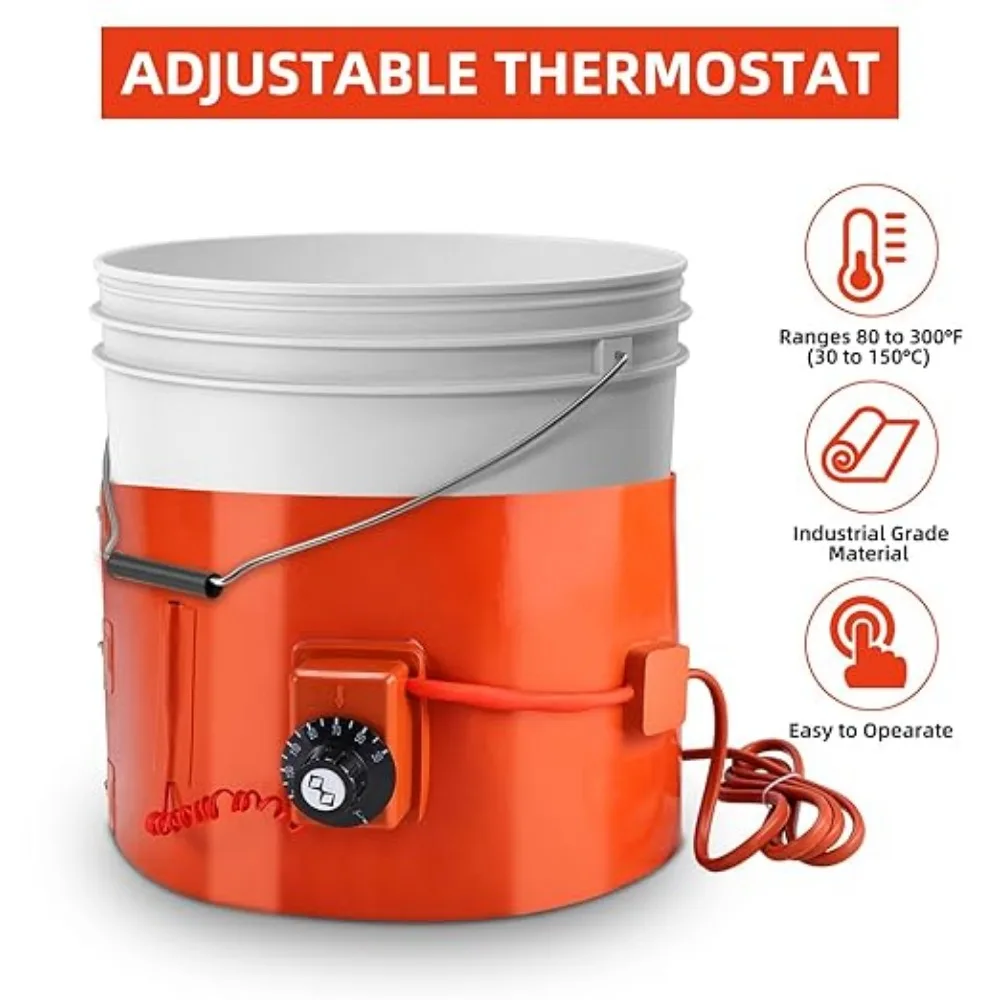 220V 20L Silicone Band Drum Heater Blanket Oil Biodiesel Plastic Metal Barrel Gas Tank with Knob Temperature Controller