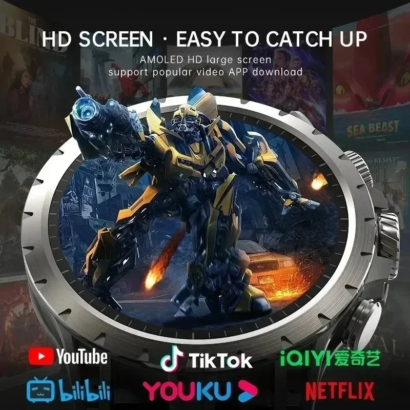 ساعة Q85 4G الذكية: نظام تشغيل Android 9.0، شاشة AMOLED مذهلة مقاس 1.43 بوصة، 8 جيجابايت + 128 جيجابايت، نظام تحديد المواقع/واي فاي، كاميرا 5 ميجابكسل لمكالمات الفيديو #3