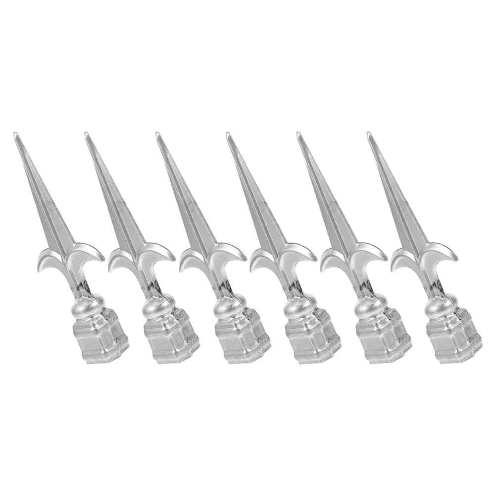 6 Pcs Fence Spearhead Topper Post Caps Scalable Column Wraps for Porch Cover Iron Decorative