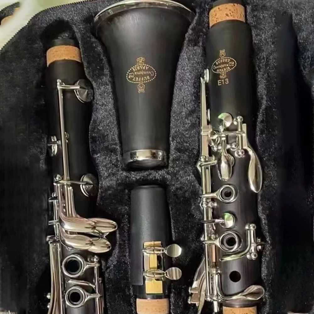 Professional Bb Clarinet E13 Ebony woodwind clarinete สีดําชุบ Key เครื่องดนตรีปากเป่า