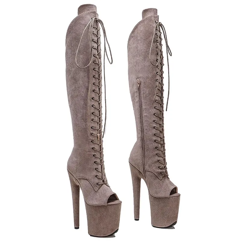 

Auman Ale New 20CM/8inches Suede Upper Sexy Exotic High Heel Platform Party Women Boots Nightclubs Pole Dance Shoes 655