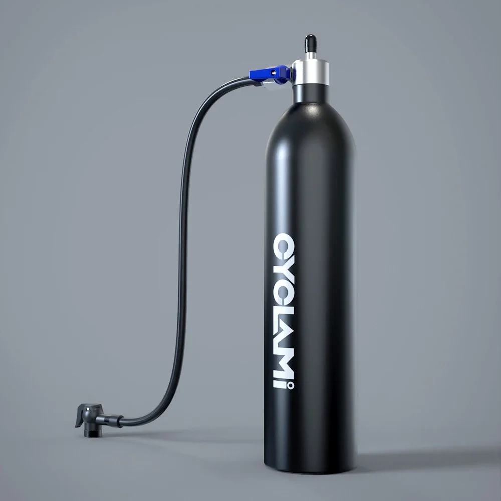 Bolany Aluminum Alloy 1.3L MTB Road Inflator Tyre Air bottle Tire Booster With Valve Gas Cylinder For Bike Vacuum Tubeless Tire