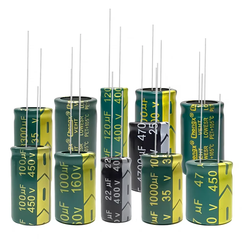 High Frequency Electrolytic Capacitor 10V/16V 25/35/100/63/50V 10UF/22/220/470/1000/2200 for Electronic Components Market