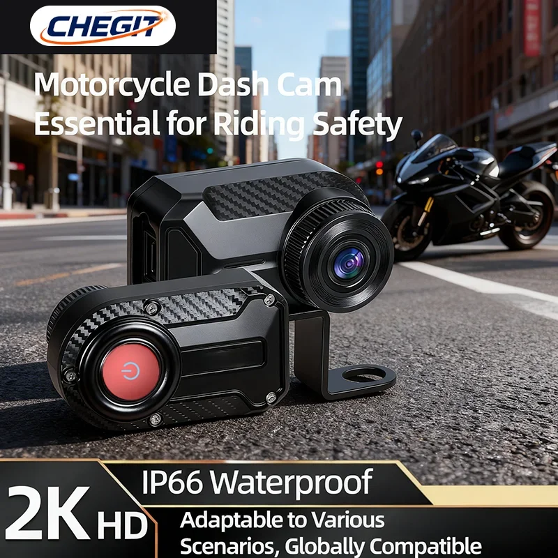 2K HD Motorcycle DVR Waterproof IP66 Loop Recording 170° Degree Widely Angle Camera HD Video Recorder Dash Cam WiFi Dashcam
