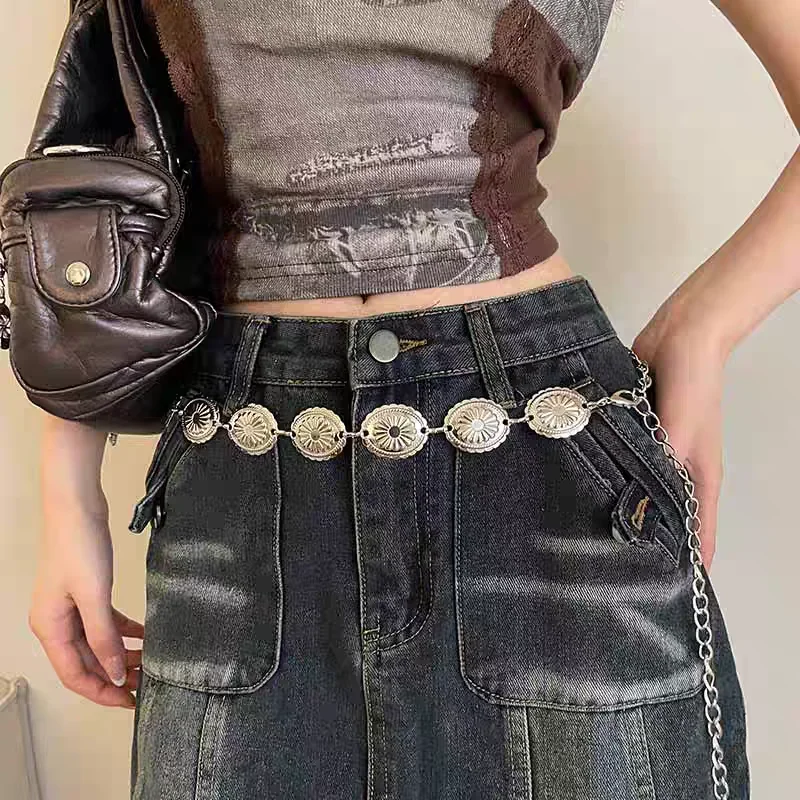 Bohemian Ethnic Style Retro Metal Waist Chain Women\'s Fashion All-match New Arrival Skirt Pants High-grade Belt