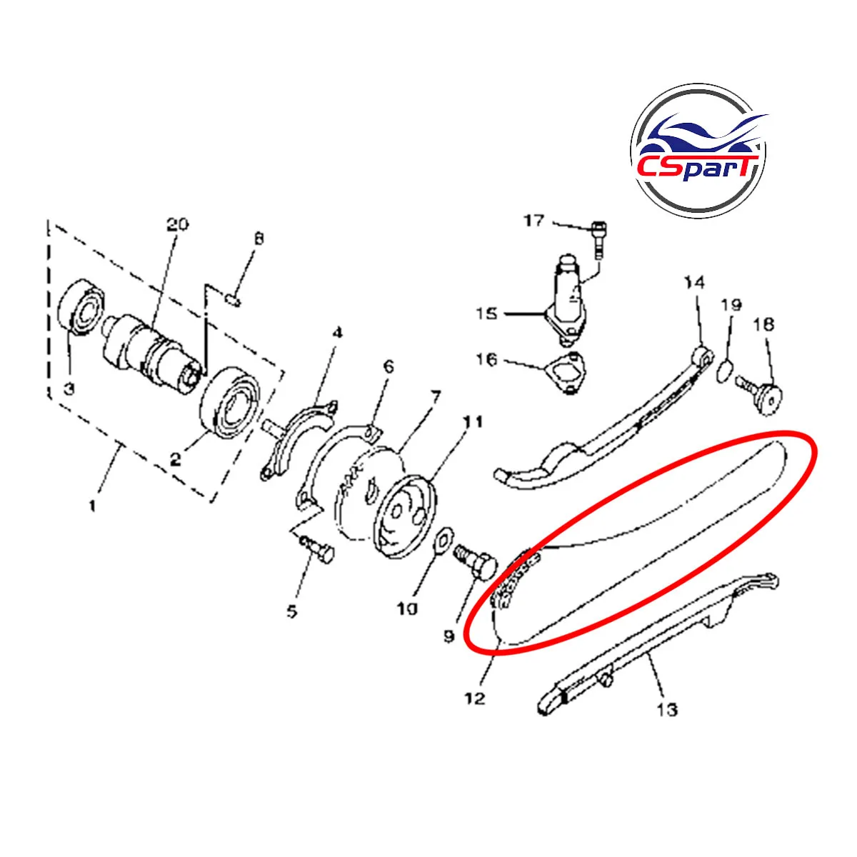 2*3 104L Timing Chain for Scooter Buyang Majesty YP250 169MM Linhai 170MM 173MN Aeolus VOG 250 257 260 300 BMS 260 Diamo 257