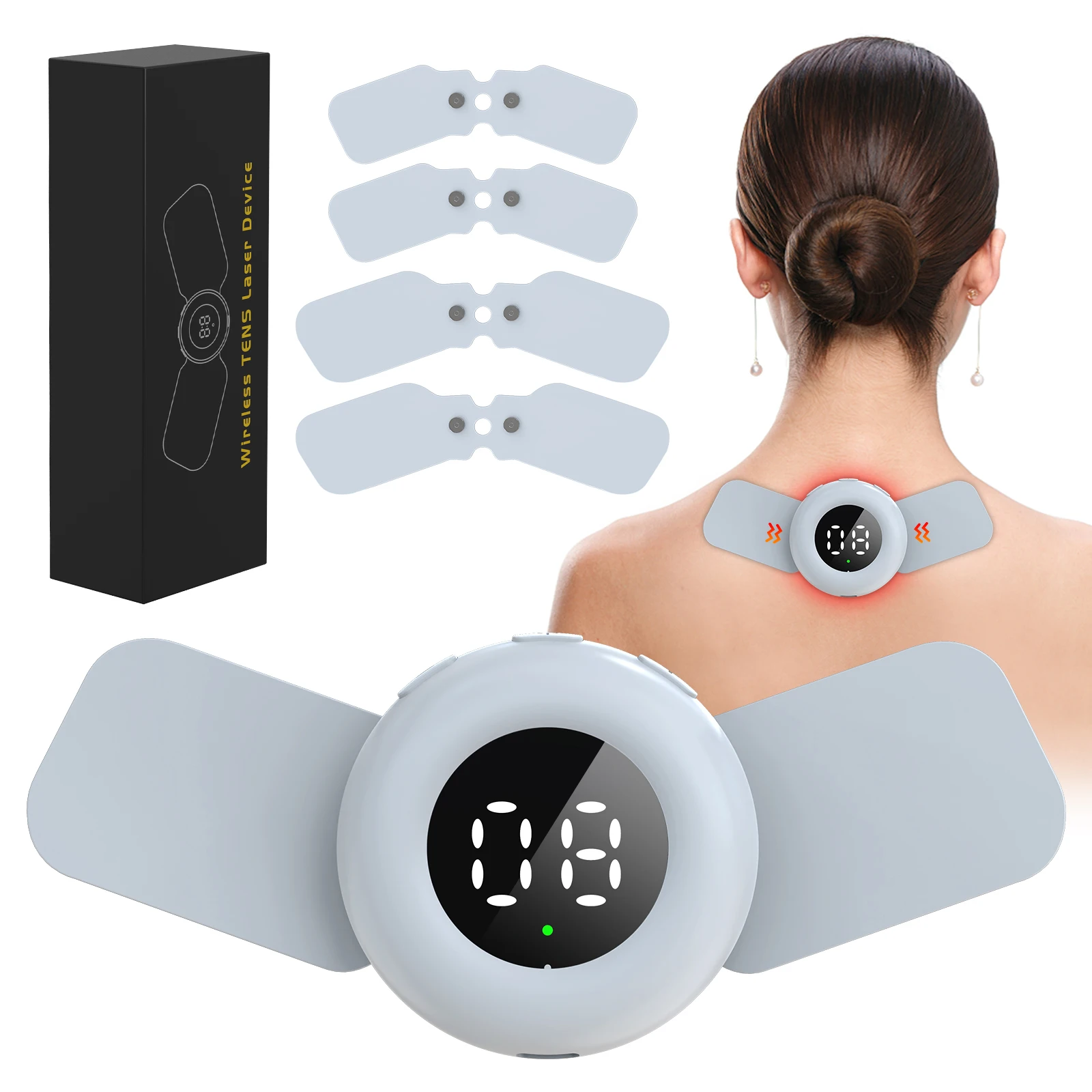 Wireless Tens Muscle Stimulator for Body Pain Relief 20 Levels EMS Neck Massager Low Frequency Pulse Masajeador Pads 650nm Laser