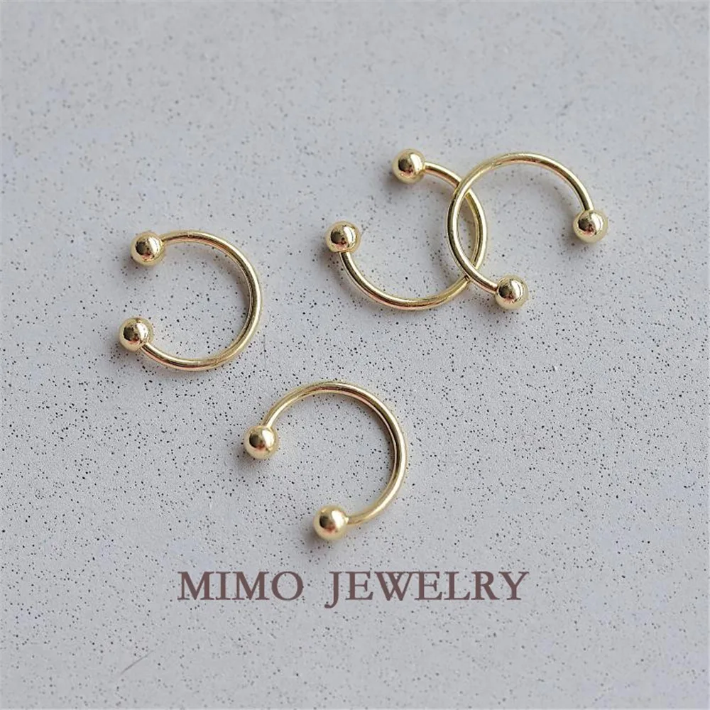 Color gold plated double bead ear bone clip Simple adjustable ear clip DIY ear accessories - Image 2