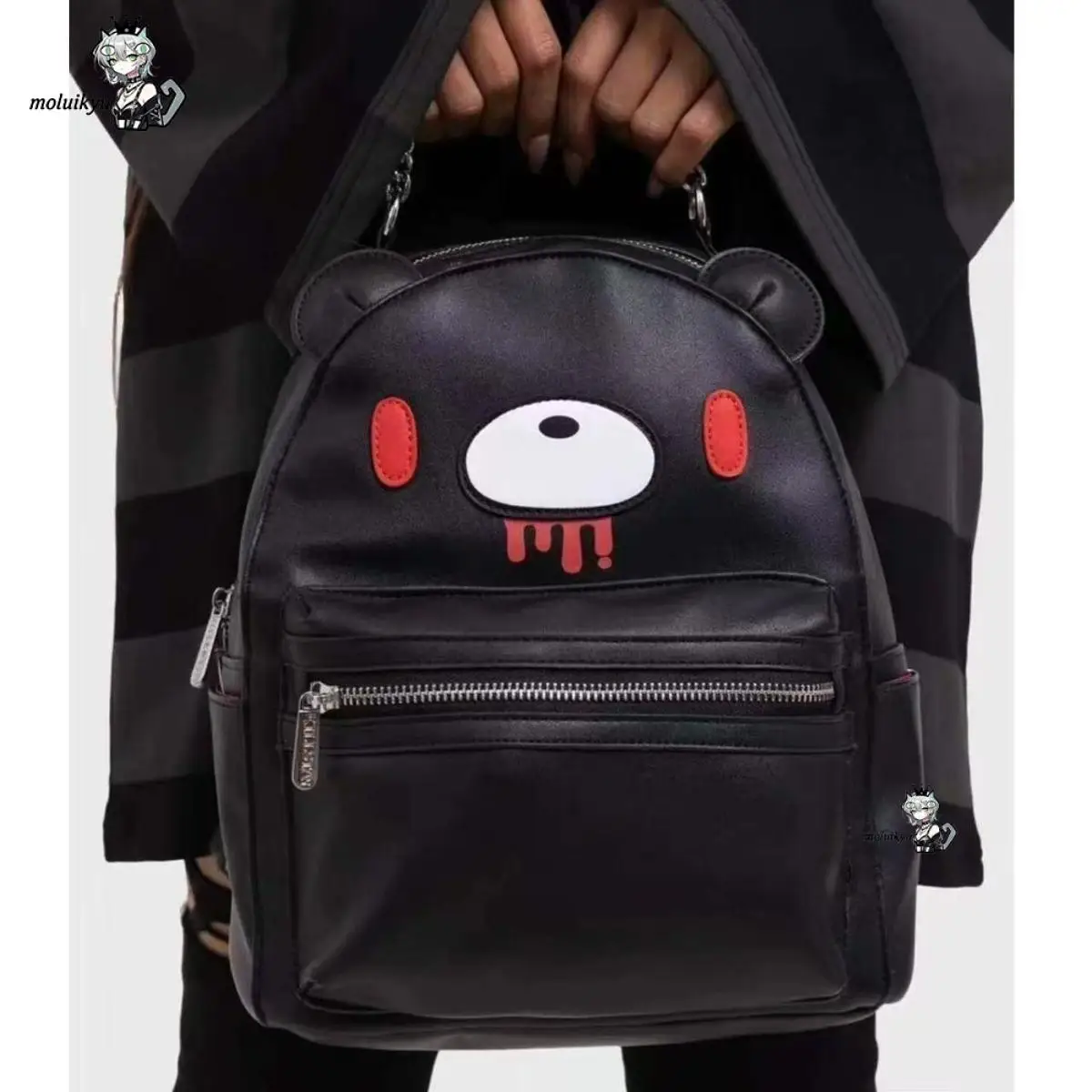 Casual Matchingand Versatileviolent Bear Cartoon Bear Backpack Double Shoulder Travel Laptop Bagfor High Waterproof Soft Bac
