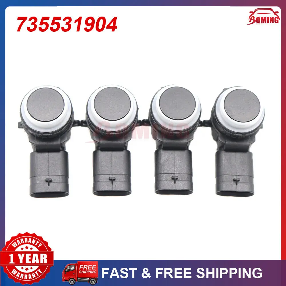 

4PCS 735531904 BLACK PDC Parking Sensor Bumper Reversing Radar For Fiat 500L 500X Fiorino Qubo Jeep Compass 735555156 53385934