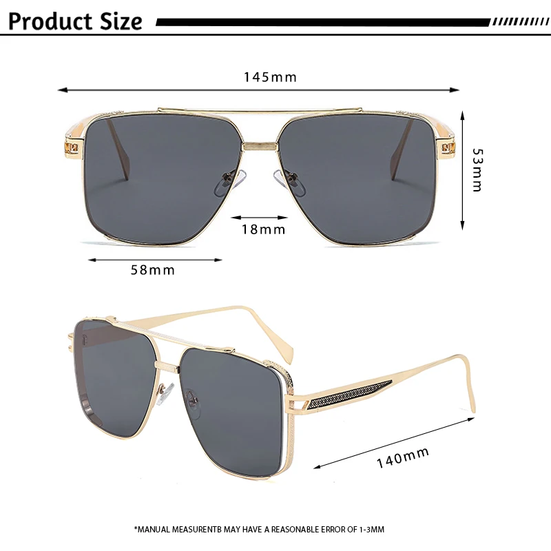 New Polarized Gradient Square Metal Frame Men's Sunglasses Fashion Vintage Women Sun Glasses UV400 Driving Fishing The Best Gift image 5
