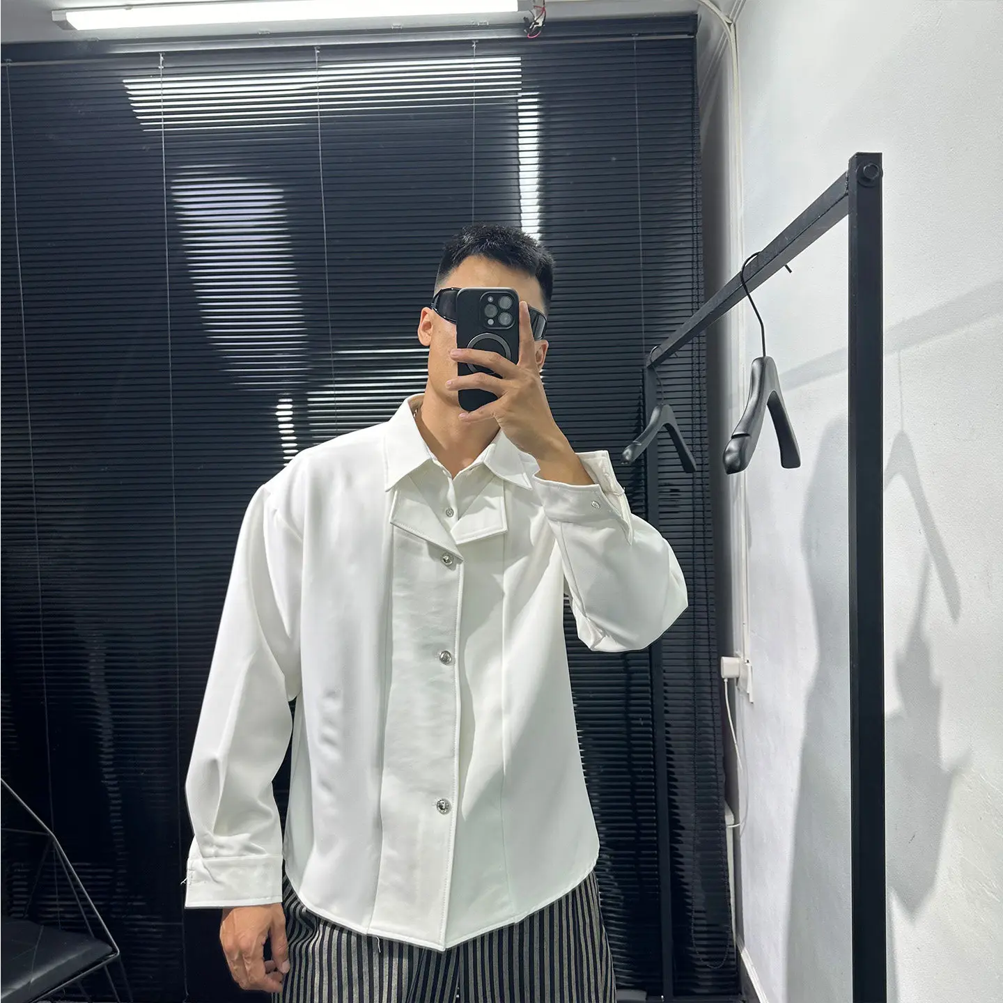 Dark Design Sense Avant-Garde Fake Two Pieces Shirts Men's Autumn Loose Retro Idle Style All-Matching Shirt
