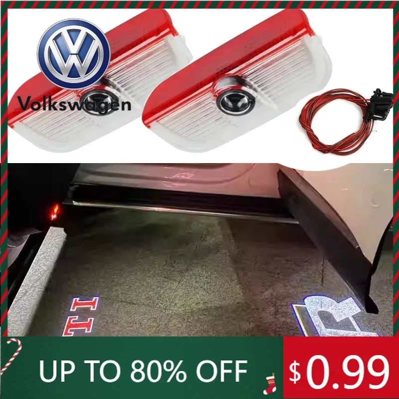 

Горячая новинка 2026: 2 светодиодных подсветки дверей для Volkswagen VW GTI, GTD, R-Line, GTE, Golf 5, 6, 7, Touareg, Tiguan, Arteon, Passat