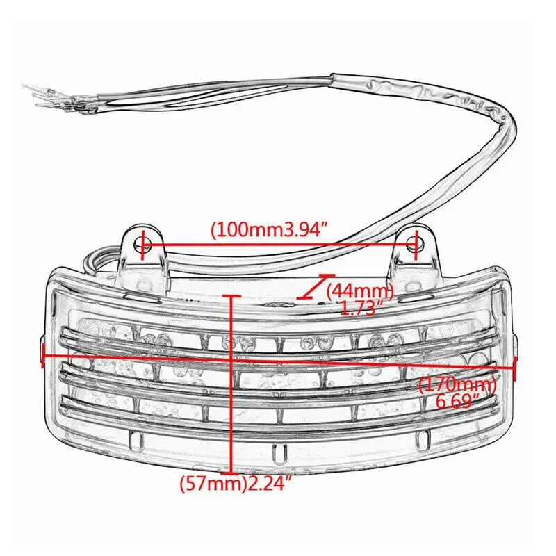 Motorcycle Tri-Bar LED Rear Tail Brake Fender Tip Light For Harley Touring Street Glide Road King FLHX/FLTRX Models